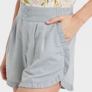 NWT Who What Wear Chambray Ruffle Shorts Size 16W